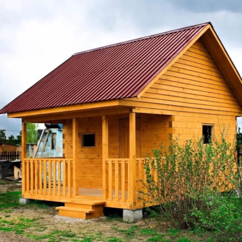 Баня 3Х4 из бруса (с террасой)